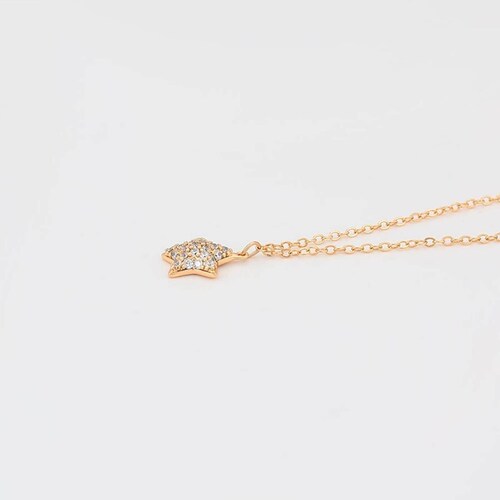 CRISTAL AMOR - Collar Estrella con Cristales Oro 14k Laminado Juvenil 