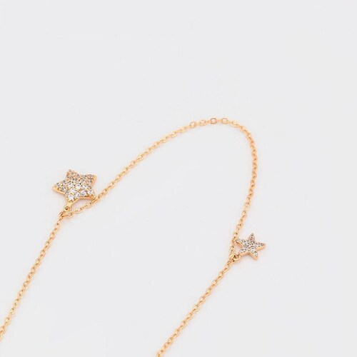 CRISTAL AMOR - Collar Estrella con Cristales Oro 14k Laminado Juvenil 