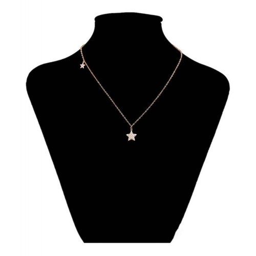 CRISTAL AMOR - Collar Estrella con Cristales Oro 14k Laminado Juvenil 
