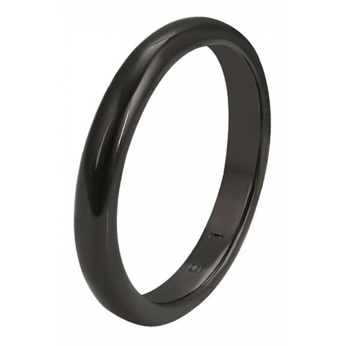 CRISTAL AMOR - Anillo Argolla Lisa Para Hombre Oro Negro 14k Laminado 12