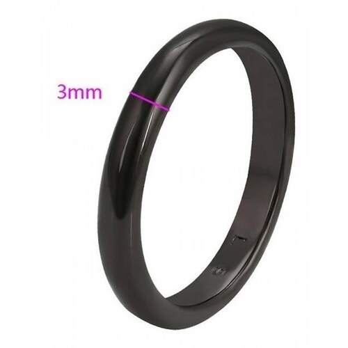 CRISTAL AMOR - Anillo Argolla Lisa Para Hombre Oro Negro 14k Laminado 12
