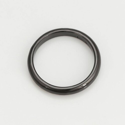 CRISTAL AMOR - Anillo Argolla Lisa Para Hombre Oro Negro 14k Laminado 12