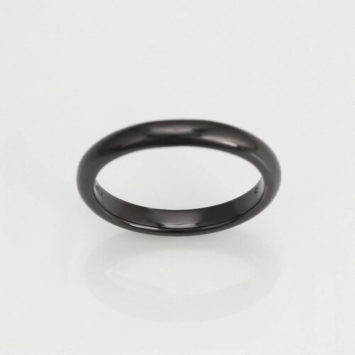 CRISTAL AMOR - Anillo Argolla Lisa Para Hombre Oro Negro 14k Laminado 12
