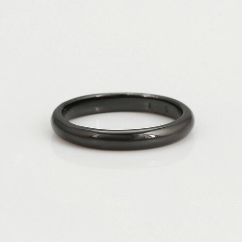 CRISTAL AMOR - Anillo Argolla Lisa Para Hombre Oro Negro 14k Laminado 12