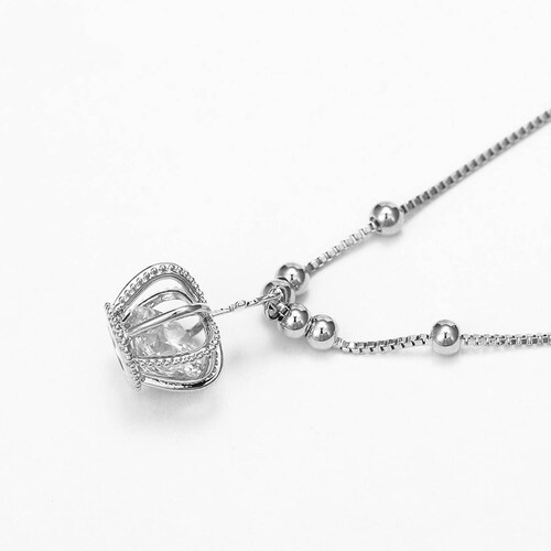 CRISTAL AMOR - Pulsera Corona Queen Princess Cristal Oro 14k Laminado Blanca 20 cm