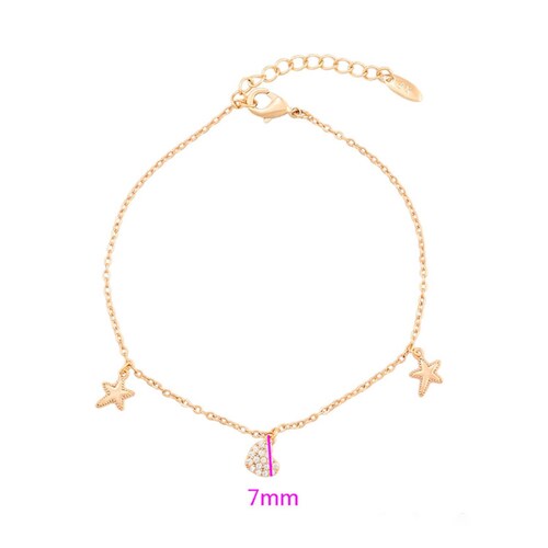 CRISTAL AMOR - Fina Pulsera Esclava Corazón Mujer En Oro Laminado 18k Con Cristales Austriacos 