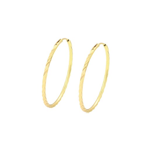 CRISTAL AMOR Aretes Arracadas Facetadas Espejo Ligeras 4 cm Oro 14K Laminado .
