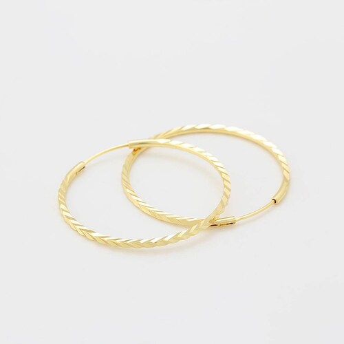 CRISTAL AMOR Aretes Arracadas Facetadas Espejo Ligeras 4 cm Oro 14K Laminado .