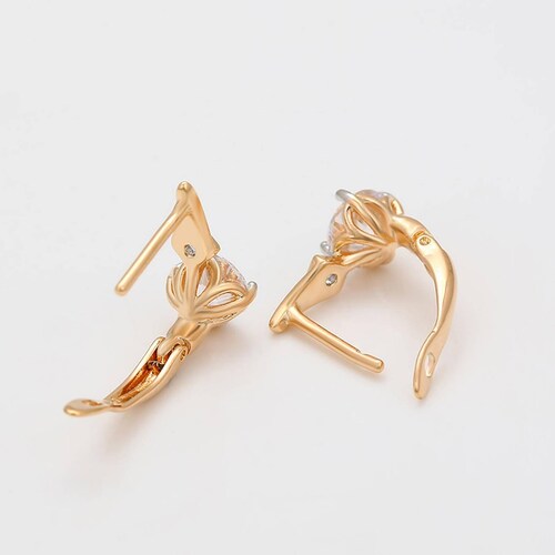 CRISTAL AMOR - Finos Aretes Dama Con Cristal Austriaco Oro 14k Laminado 