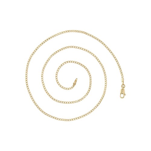 CRISTAL AMOR - Cadena Unisex Tejido Ingles 1 x 1 50 cm 2 mm Oro 14K Laminado Dorado