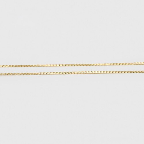 CRISTAL AMOR - Cadena Unisex Tejido Ingles 1 x 1 50 cm 2 mm Oro 14K Laminado Dorado