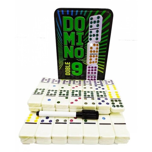 Domino Doble 9 En Caja Metalica 