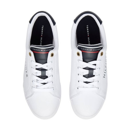 Tenis Para Dama Tommy Hilfiger Every Day Fw0fw06699 Blancos   Blanco Azul.