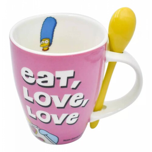 2 Tazas Homero Marge Simpson Cuchara
