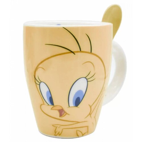 Looney Tunes Juego De 2 Tazas Con Cuchara De Pareja Piolin And Silvestre 8802