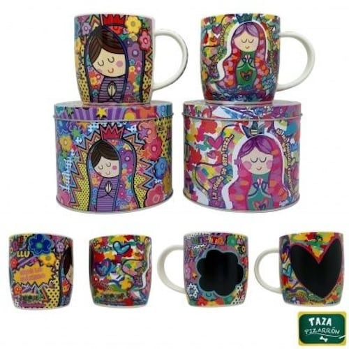 Taza C/pizarrón Con Alcancía De Lata