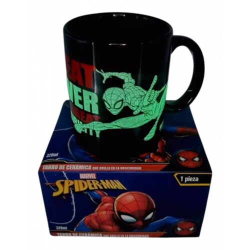 Taza Spiderman Hombre Araña Brilla Oscuridad