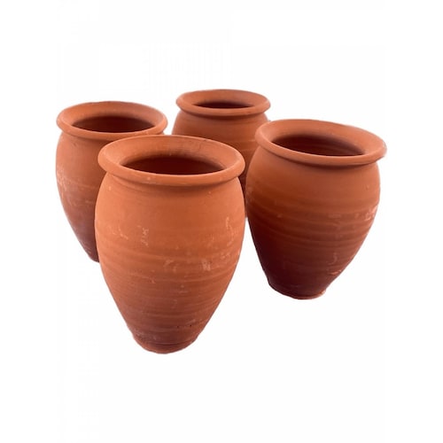 Set de Cantaritos de Barro para Tequila y Bebidas 4 piezas de 400 ml Genérico Cantarito de Barro