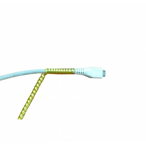 Espiral Protector Cubierta Cable Datos Usb Color Estilo Metálico Brillante Amarillo