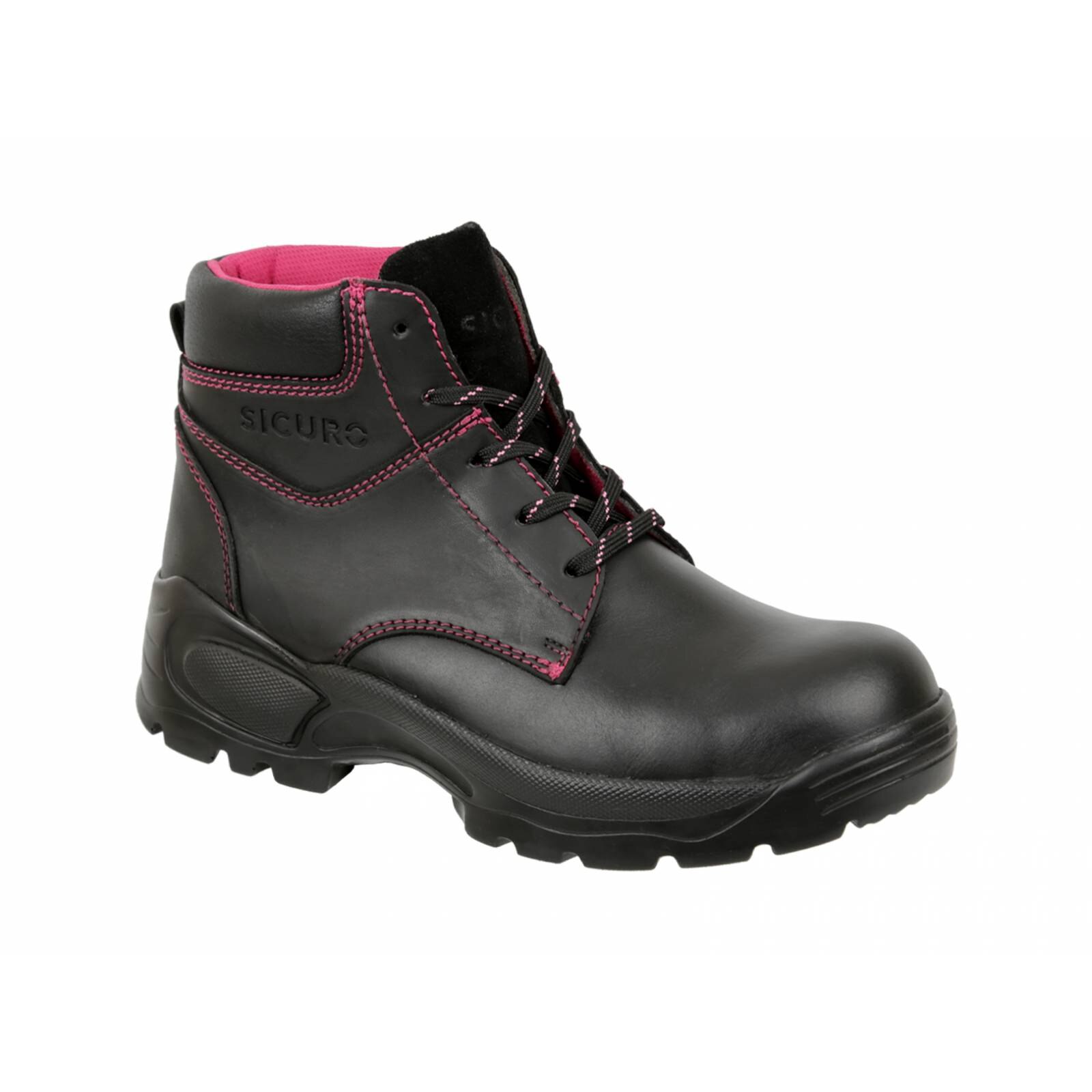 Bota Industrial Con Casquillo Sicuro SI26 Color Negro Para Dama