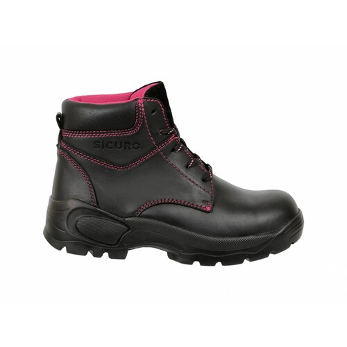 Bota Industrial Con Casquillo Sicuro SI26 Color Negro Para Dama