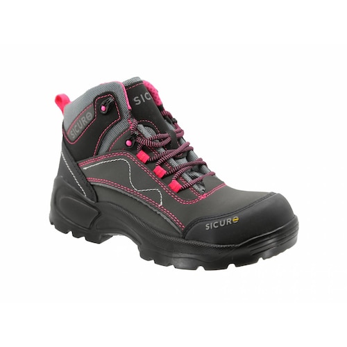 Bota Industrial Con Casquillo Sicuro Si50 Color Gris Para Dama