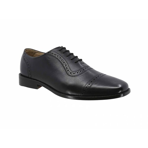 Zapato Bostoniano Suela De Cuero Triples Firenze 36151 Negro para Hombre