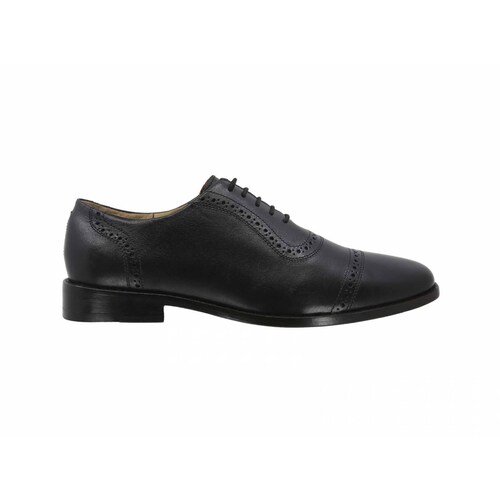 Zapato Bostoniano Suela De Cuero Triples Firenze 36151 Negro para Hombre