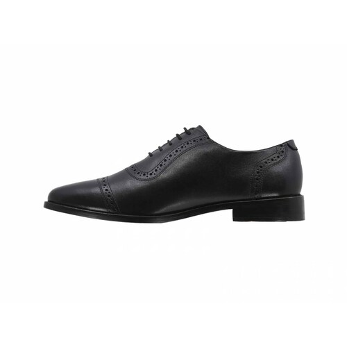 Zapato Bostoniano Suela De Cuero Triples Firenze 36151 Negro para Hombre