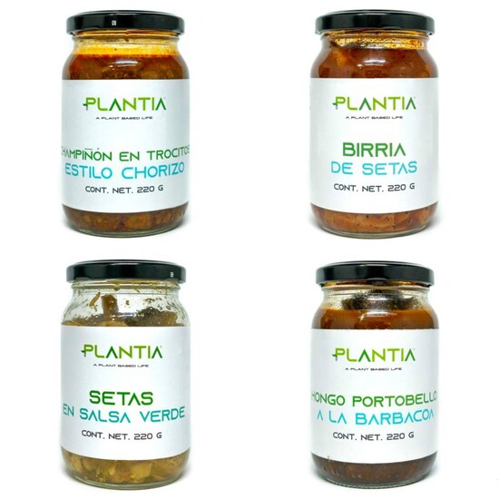 PLANTIA Paquete de Setas de 4 piezas - 220g c/u | Sabores: Birria, Barbacoa,  Chorizo y