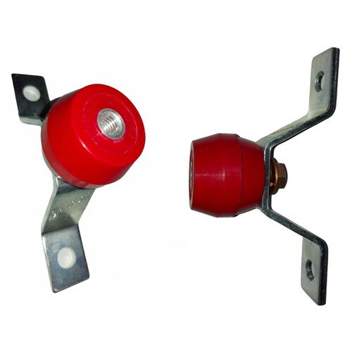 Kit 2 trapecios con aisladores 600Volts para soportar barra de tierra física incl. Tornillos de bronce