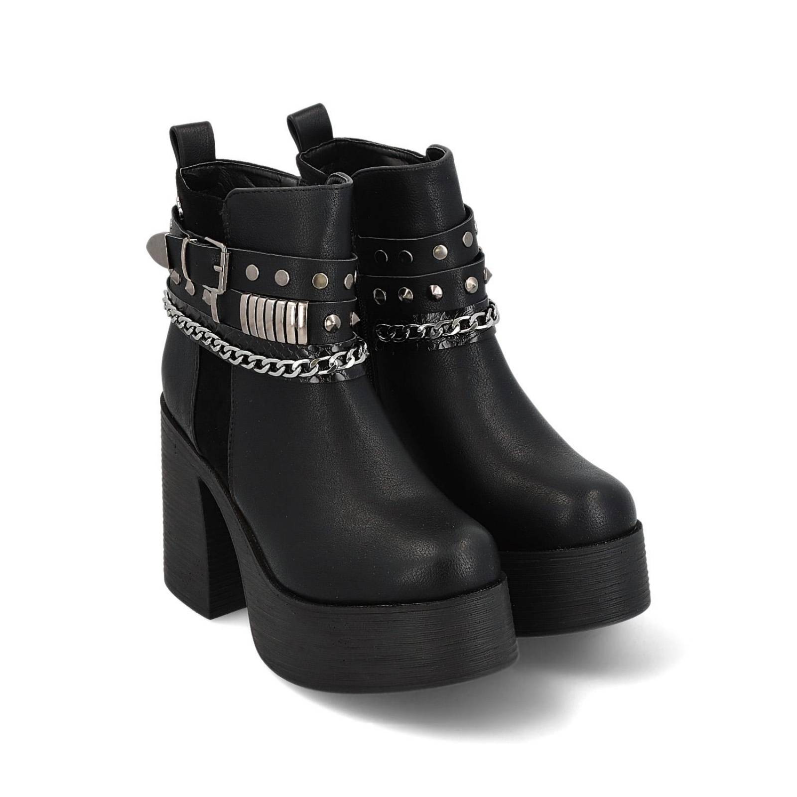 Botin de outlet plataforma negro