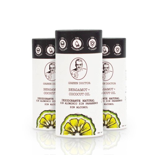 3 Pack- Desodorante Natural de Bergamota- Green Doctor- 55g cada uno