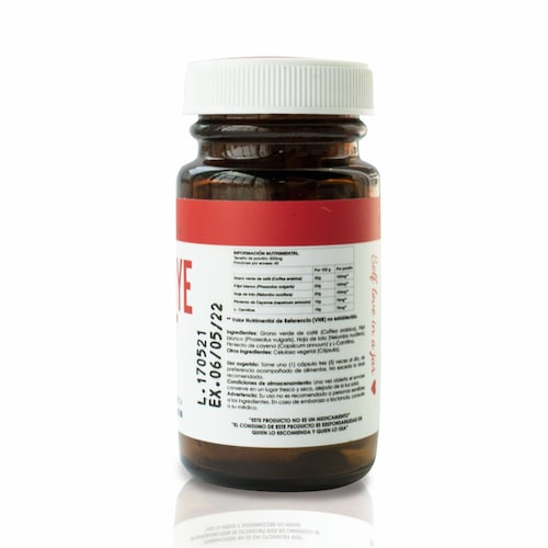 Capsulas Hoodia Gorgonii, Cafe Verde, Pimienta de Cayena- Bye Bye Fat- Clean Life- 45 caps de 500mg