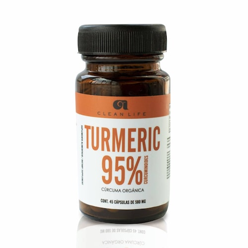Capsulas de Extracto de Curcuma Y Jengibre- Turmeric- Clean Life- 45 caps de 500mg