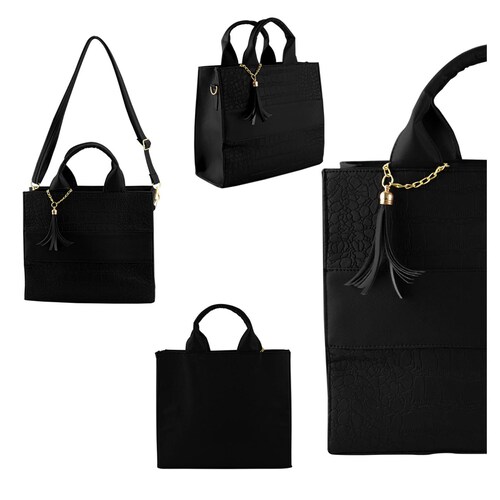 Bolso Para Mujer Negro Dapra Drilo Sintetico Irais Nueva Imagen