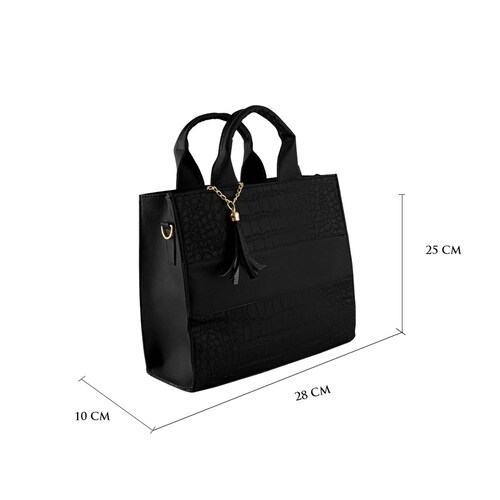 Bolso Para Mujer Negro Dapra Drilo Sintetico Irais Nueva Imagen