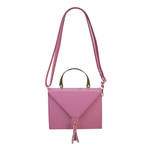 Bolso Para Mujer Rosa Pop Cabra Sintetico Belinda Nueva Imagen