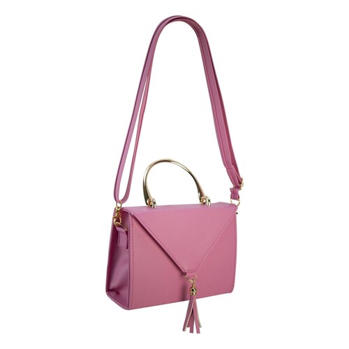 Bolso Para Mujer Rosa Pop Cabra Sintetico Belinda Nueva Imagen