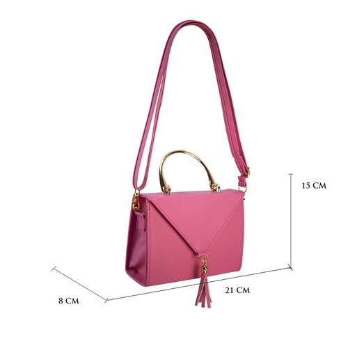 Bolso Para Mujer Rosa Pop Cabra Sintetico Belinda Nueva Imagen