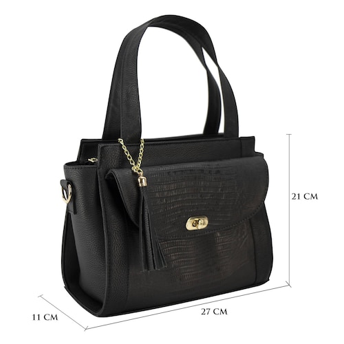 Bolso Para Dama Negro Armadillo Piel/Sintetico Adilene Nueva Imagen