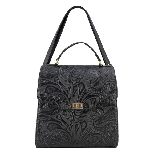 Bolso Para Dama Negro Piel Grabado Piel Addae Nueva Imagen
