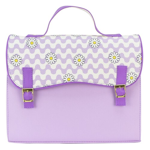 Bolso Para Dama Lila Flor Retro Sintetico Merlina Nueva Imagen