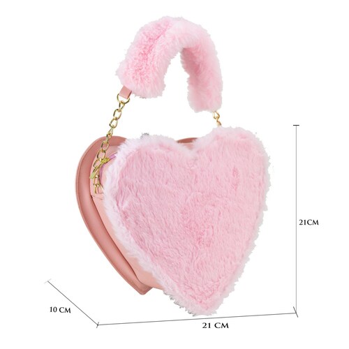 Bolso Para Dama Piñon Peluche Rosa Textil/Sintetico Stella Nueva Imagen