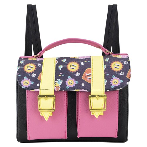 Mochila Para Niña Negro Ice Cream Rosa Sintetico Mini Merlina Nueva Imagen