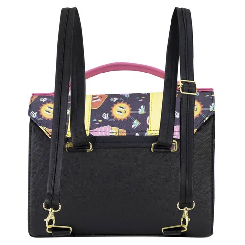 Mochila Para Niña Negro Ice Cream Rosa Sintetico Mini Merlina Nueva Imagen