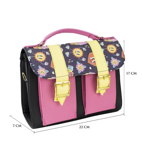 Mochila Para Niña Negro Ice Cream Rosa Sintetico Mini Merlina Nueva Imagen