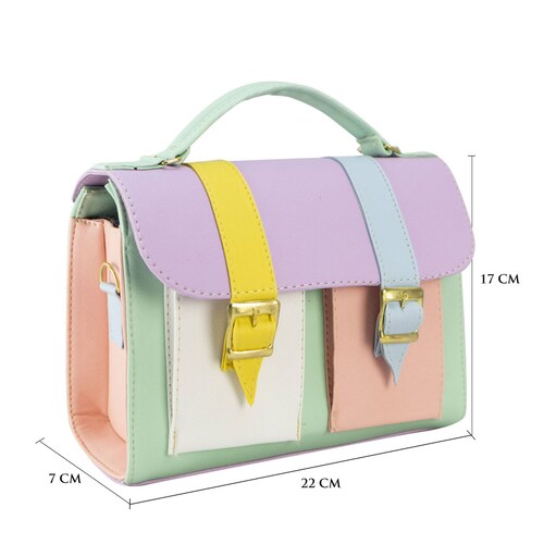 Mariconera Para Niña Multicolor Pastel Dapra Sintetico Mini Merlina Nueva Imagen