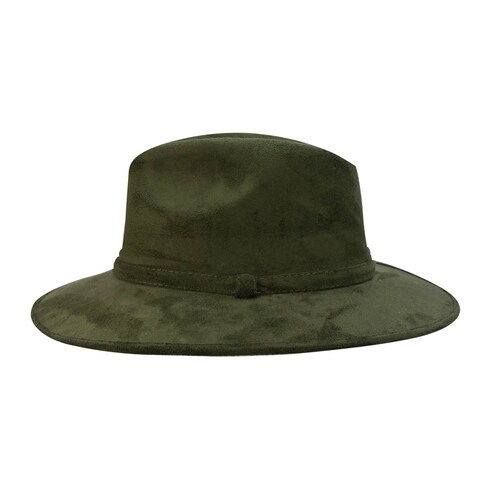 Sombrero Unisex Verde Olivo Gamuzina Gamuza Sintética Indiana M  Nueva Imagen