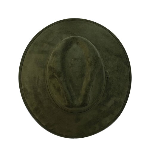Sombrero Unisex Verde Olivo Gamuzina Gamuza Sintética Indiana M  Nueva Imagen